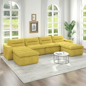 Compression Modular Sofa-Modern Beanbag Style, No Assembly Required, Green - 1 of 4