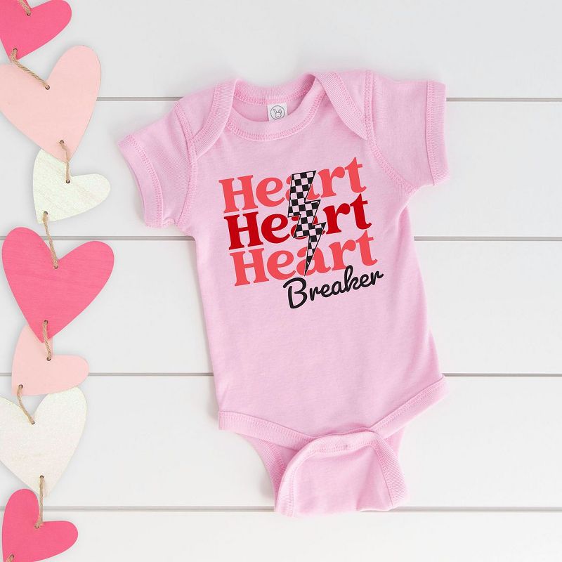 The Juniper Shop Heart Breaker Checkered Bolt Baby Bodysuit, 2 of 3