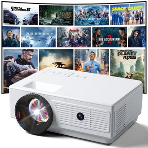 CLOKOWE Mini Projector, 1080P Supported 4500L Portable Outdoor Movie, Phone Projector Compatible with HDMI, USB, TV, Laptop, iOS and Android,Blue - 1 of 4