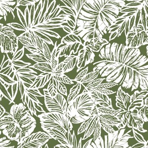 RoomMates Batik Tropical Leaf Peel and Stick Wallpaper: Removable Green Botanical Vinyl, Self-Adhesive, 28.2 Sq Ft Coverage - 1 of 4