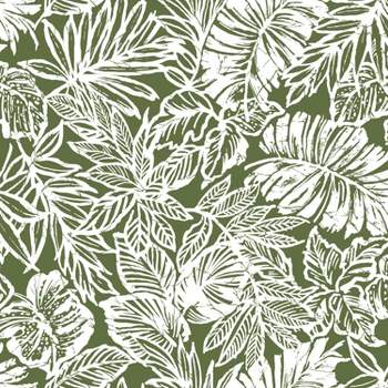 RoomMates Batik Tropical Leaf Peel and Stick Wallpaper