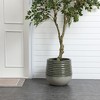 LuxenHome Emerald Ribbed Top with Ivory Bottom 14.6" Tall Resin Round Planter Green - 4 of 4