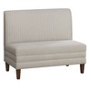 Lifestorey Phillips Upholstered Breakfast Nook Dining Bench Beige Stripe: Upholstered Dining Seating, Rubberwood Legs, Mid-Century Design - 3 of 4