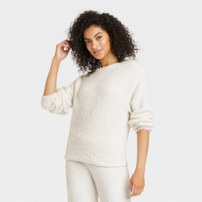 Women's Feather Yarn Lounge Pullover Sweater - Stars Above™ Cream XS