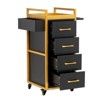 Karl Home Rolling Salon Trolley Cart with 4 Drawers and Tool Holders Black - 4 of 4