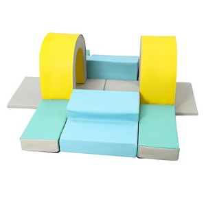 Toddler Foam Climbing Blocks Set, Indoor Climbing Set for Crawling and SlidingIndoor, Activity Playset for Kids, Climbing Toys for Ages 1-3 - 1 of 4