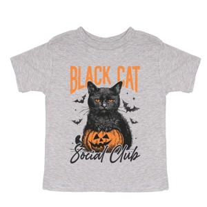 Black Cat Social Club Pumpkin - Youth Short Sleeve Graphic T-Shirt and Toddler Short Sleeve Graphic T-Shirt - 1 of 3