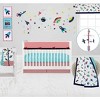 Bacati - Airspace Aqua Navy Green Red 10 pc Crib Bedding Set with Long Rail Guard Cover - 2 of 4