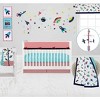 Bacati - Airspace Aqua Navy Green Red 10 pc Crib Bedding Set with Long Rail Guard Cover - image 2 of 4