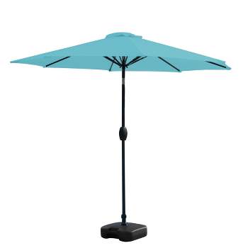 WestinTrends 9 Ft Outdoor Patio Market Table Umbrella with Square Plastic Fillable Base