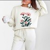 Simply Sage Market Pink Daisies Watercolor Lightweight Garment Dyed Sweatshirt - 2 of 4