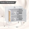 FURNIinspire Utility Storage Cabinets Multifunctional Storage Cabinet With Rattan Door, Sideboard Buffet Cabinet With Storage, White, 15"*26.4"*30" - 3 of 4