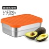 BRINJOY Stainless Steel Lunch Box Container with Leak-Proof Silicone Lid, Food Storage Bento Box for Snacks, Sandwiches, Fruits, Vegetables, 25 oz - 2 of 4