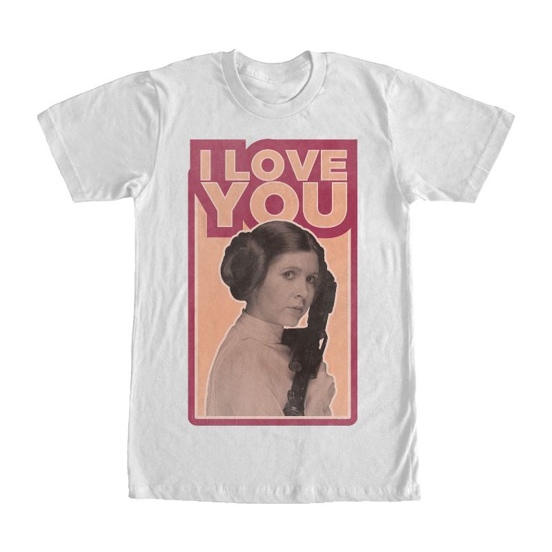 Men's Star Wars Princess Leia Quote I Love You T-Shirt, 1 of 5