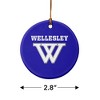 Wellesley College Primary Logo Porcelain Holiday Christmas Tree Ornament - 3 of 4