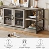 Farmhouse TV Stand for 65/75 inches TVs, Entertainment Center with Storage Cabinet and Mesh Doors, Industrial TV Media Console Cabinet Table - 4 of 4