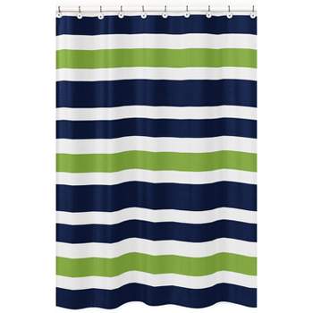 Sweet Jojo Designs Shower Curtain 72in.x72in. Stripe Blue Green Grey