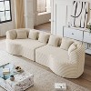 Okak Modern Oversized Curved Sectional Floor Futon Sofa for Living Room Bedroom,Memory Foam Rest Sofa with Comfy Backrest & Pillows - 2 of 4