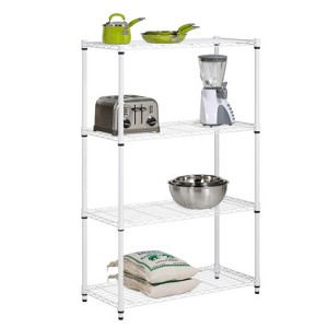 Honey-Can-Do 4 Tier Shelving Unit White: Steel Utility Storage Shelves, Adjustable, 250 lb Capacity, 36" Width, 54" Height - 1 of 4