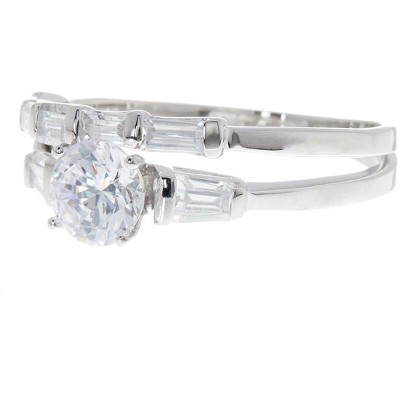 Shine By Sterling Forever Sterling Silver Brilliant Engagement Ring W ...
