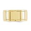 Black Bow Jewelry 10mm 10K White or Yellow Gold Flat Ridged Edge Standard Fit Band - 2 of 4