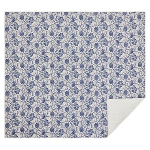 Dorset Navy Floral Queen Quilt 90Wx90L - 1 of 4