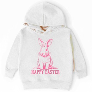 The Juniper Shop Happy Easter Bunny Outline Toddler Hoodie - 1 of 4