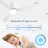 Wanze of Ocean 52 in. Smart Indoor Voice-Activated APP Remote Control White Ceiling Fan with 3-Color Dimmable LED Light and Nosieless - 4 of 4