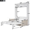 TiramisuBest Queen Size Murphy Bed with Sofa, Wall Bed with Cushion and Storage, White - 3 of 4