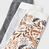 Women's Floral Print 3pk Crew Socks - A New Day™ Ivory/Gray 4-10 - image 3 of 3