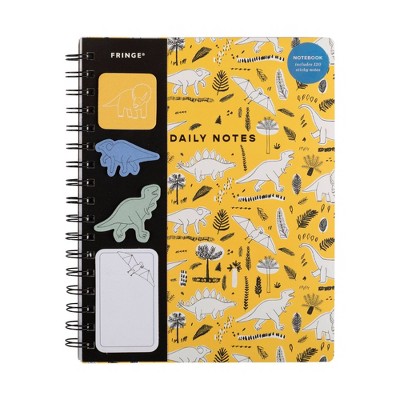 FRINGE Paperback Spiral Notebook with Sticky Notes Dinos