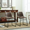 Roundhill Furniture Lotusville Vintage PU Leather Dining Chairs, Antique Brown, Set of 2 - 3 of 4