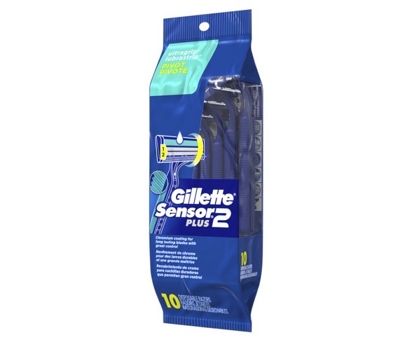 Gillette Sensor2 Plus Pivoting Head Men's Disposable Razors - 10ct