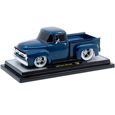 1956 Ford F-100 Pickup Truck Blue Metallic Limited Edition to 6650 pieces Worldwide 1/24 Diecast Model Car by M2 Machines