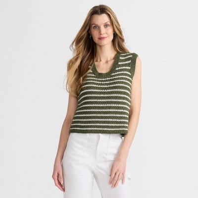 Lands' End Women's Blend Texture U Neck Vest Sweater