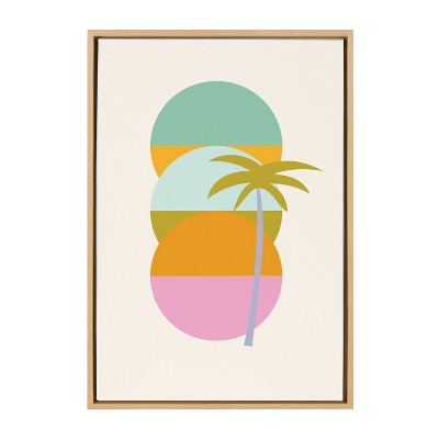 Kate and Laurel Sylvie Palm D'Or Framed Canvas by Elizabeth Olwen, 23x33, Natural