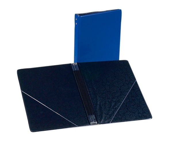 Marlo Plastics Choral Folder 7-3/4 x 11 With 7 Elastic Stays and 2 Clear, Flat, Diagonal Internal Pockets Blue