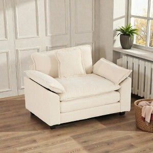 Mshliw Cloud Sofa Single Seat with Chenille Upholstery, Double-Layer Cushion, Single Sofa, Ergonomic Backrest Pillow for Living Rooms and Apartments - 1 of 4