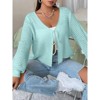 Women's Plus Size Cardigan Boutique Summer Top Hollow Out Open Knit Sweater Ladies Tie Front Shrug - 2 of 4