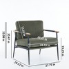 Vynxaria Modern 20.47 Inch Accent Chairs: Black Chenille Padding, Metal Frame Armrests, Perfect for Living Room & Bedroom - 3 of 4