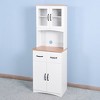 VYNXARIA Wooden Kitchen Cabinet White Pantry Storage Microwave Cabinet with Storage Drawer - 2 of 4