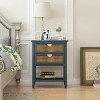 TIRAMISUBEST 2 Drawer Side table,Naturel Rattan,End table,Suitable for bedroom, living room, study - 2 of 4