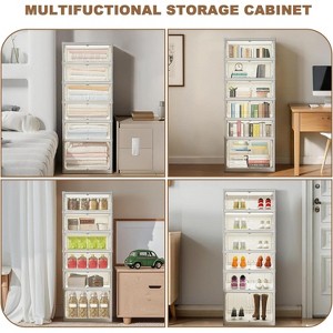 Stackable Shoe Organizer Cabinet with Wheels, Shoe Rack Organizer Foldable - 1 of 4