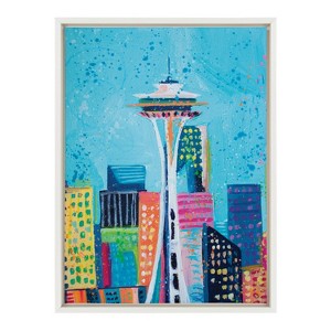 Kate and Laurel Sylvie Seattle Space Needle Framed Canvas by Rachel Christopoulos - 1 of 4