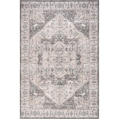 Nuloom Vita Spill Proof Treated Vintage Medallion Pet Friendly Premium Machine Washable Area Rug
