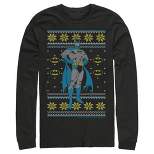 Men's Batman Ugly Christmas Dark Knight Pose Long Sleeve Shirt
