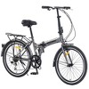 Gulches Urban Folding City Bike 24", Steel Frame, 7-Speed Shimano Derailleur, Dual V-Brakes, 24"×1.5 Black Anti-Slip Tyres - 2 of 4
