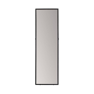 Brewster Carmen Black Rectangular Linear Mirror: Modern Floor Mirror, 60x18, Metal Frame, Freestanding - 1 of 4