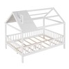 Full Size Wood House Bed with Fence for Bedroom - 4 of 4