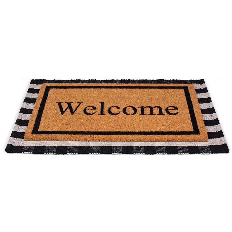 BirdRock  Home Layered Welcome Mat with Vinyl Backing for Door Entryway 24 x 36, 1 of 8